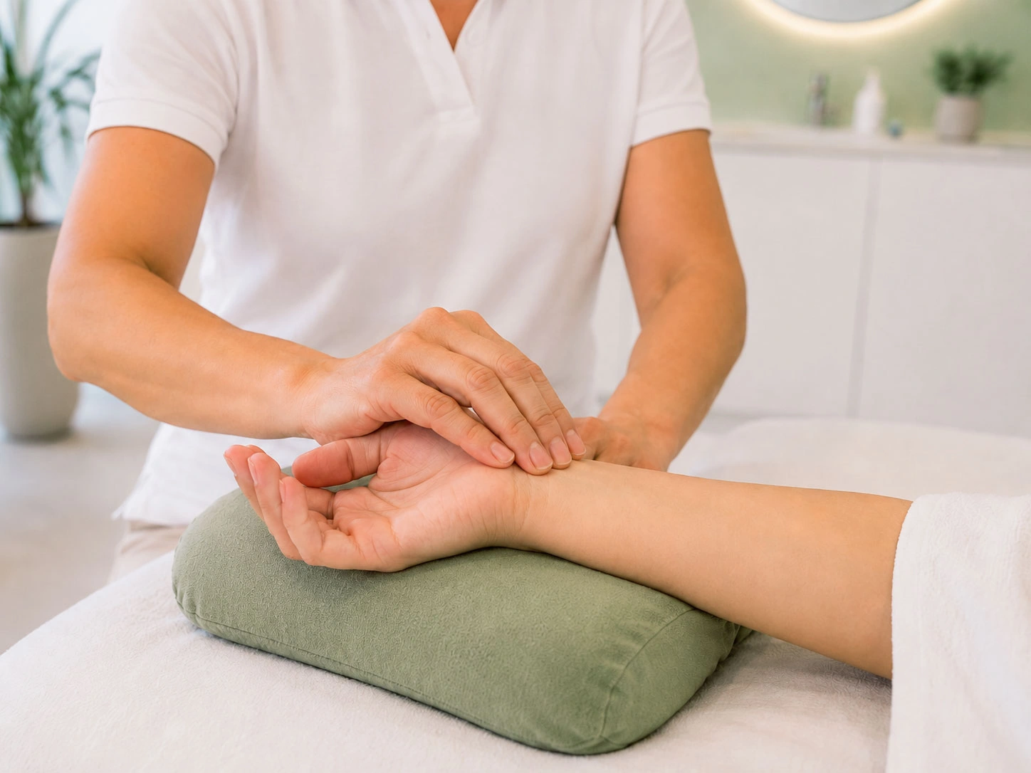 Pulsdiagnostik im Rahmen des TCM Checkups im Akupunktur Zentrum Einsiedeln